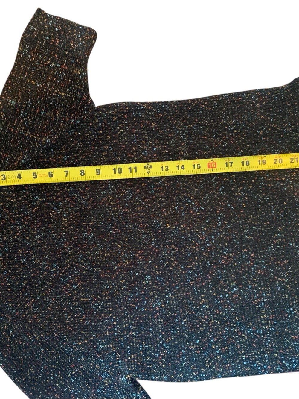 James Coviello Floral Metallic Knit Sweater Top Small Boho Cottagecore Artsy - Picture 4 of 7